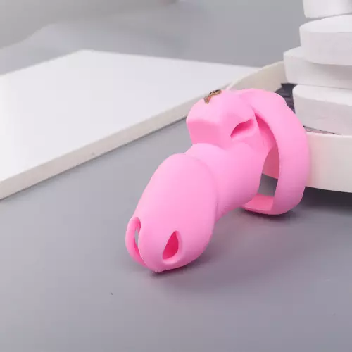 Silikon-Keuschheitskäfig Flexty M 10,5 x 3,5 cm Rosa – 2/2
