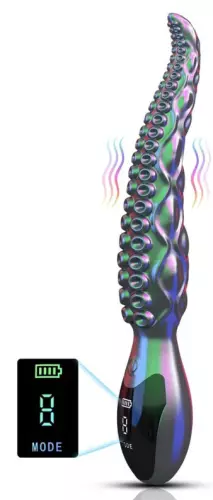 Griffiger vibrierender Dildo Litak 19 x 3,6 cm – 1/4