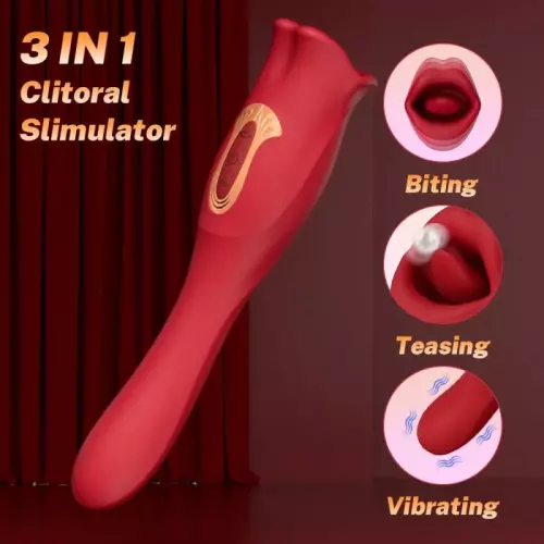 Anilingus-Stimulator mit Dildo Lips Tongue 10 x 3,4 cm – 3/4