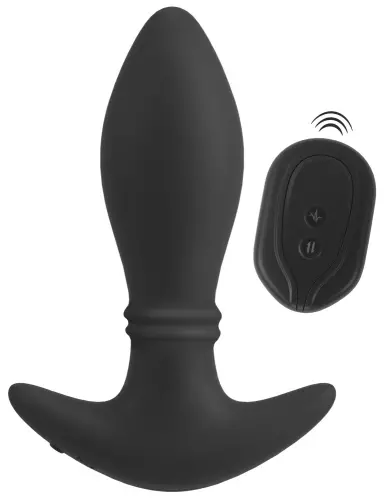Vibierendes Plug mit beweglichen Ringen Anos 14 x 4,8 cm Schwarz – 1/10