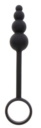 Cockring Plug anal Beads Ring 8.5 x 3.5 cm Noir