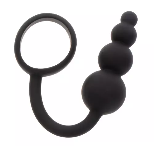 Cockring Analplug Beads Ring 8,5 x 3,5 cm Schwarz – 2/4