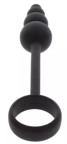 Cockring Analplug Beads Ring 8,5 x 3,5 cm Schwarz – 4/4