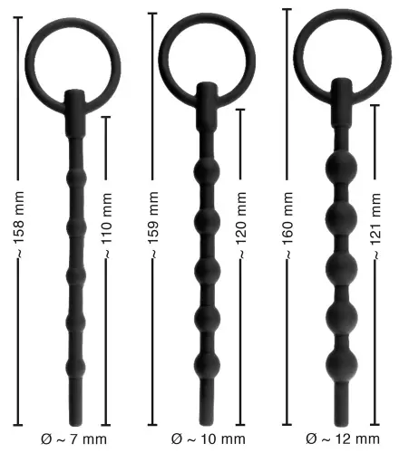 Kit mit 3 Harnröhrentrainings-Stäben 12 cm - Durchmesser 7 bis 12mm – 7/8