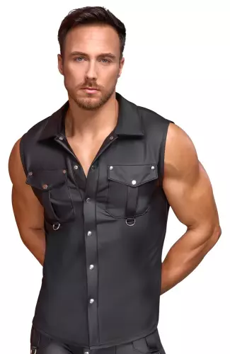 Ärmellose Hemdbluse Lessio Schwarz – 1/8