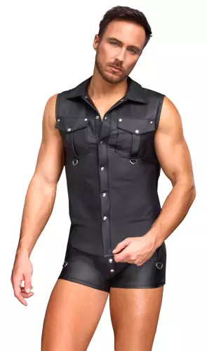 Ärmellose Hemdbluse Lessio Schwarz – 3/8