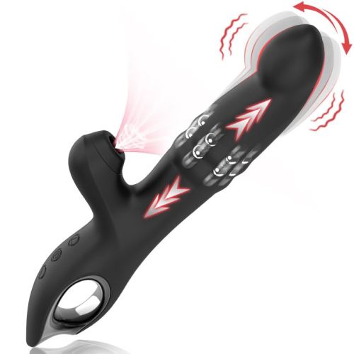 Vibro Rabbit Vibections 14 x 3.5cm Noir