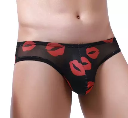 Sexy Slip Kiss Lips Schwarz – 1/2