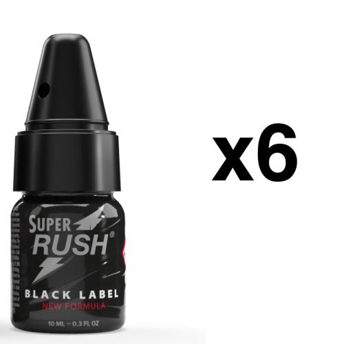 SUPER RUSH Black Label 10ml Bouchon Diffuseur x6