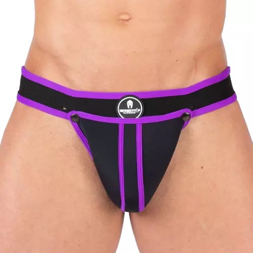 Jockstrap Shell Schwarz-Violett – 1/2