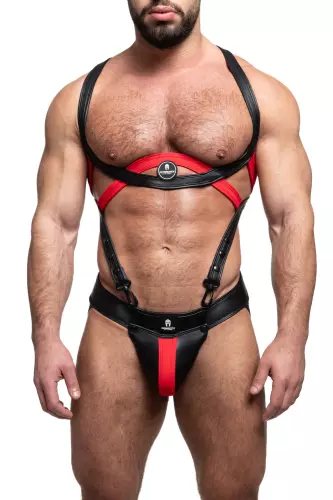 Set Jock und Harness NAUSICA Schwarz-Rot – 1/2