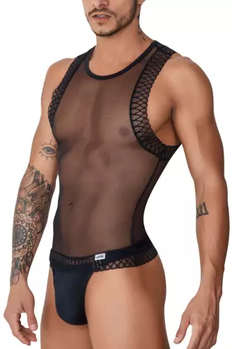 Transparentes Mesh Trägertop BASTET Schwarz – 3/9