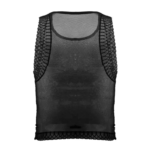 Transparentes Mesh Trägertop BASTET Schwarz – 6/9
