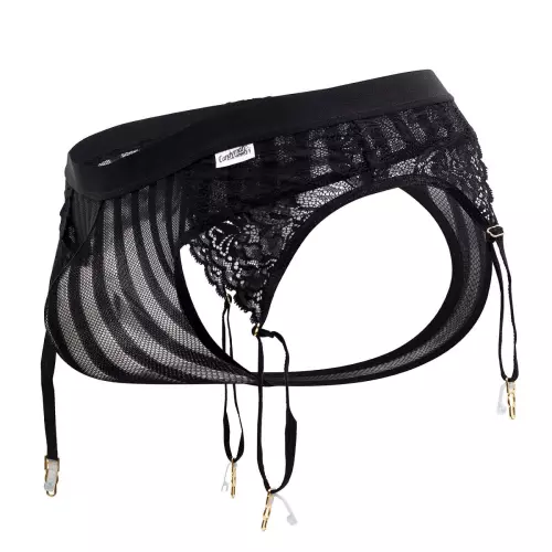 String mit Strumpfhaltern Turan Schwarz – 5/8