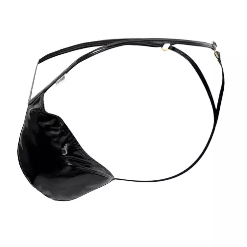 String Wet-Look Benten Schwarz – 5/8
