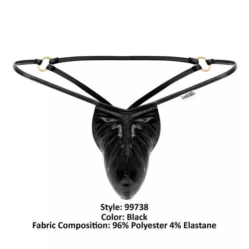 String Wet-Look Benten Schwarz – 7/8