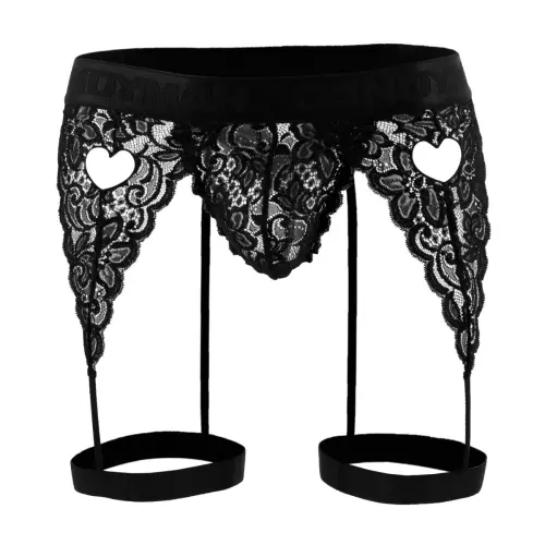 String Strumpfhalter Spitze Peitho Schwarz – 4/6