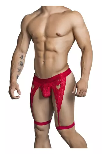 String Strumpfhalter Spitze Peitho Rot – 3/6