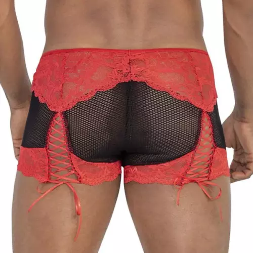 Spitzenhose Hymen Rot und Schwarz – 2/8