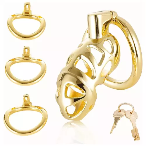 Keuschheitskäfig Very Lock 10,5 x 3,5 cm Golden – 1/5