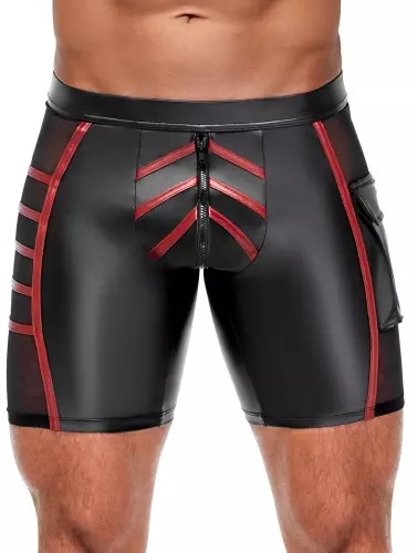 Short mit Reißverschluss Ormeto Schwarz-Rot – 1/8