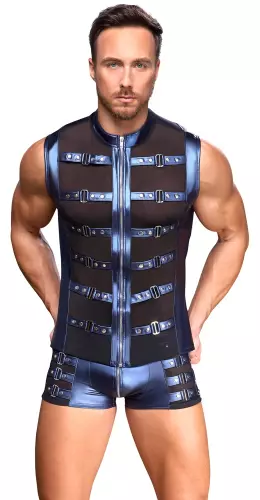 Boxer mit Reißverschluss Eclino Metallisch Blau – 5/8