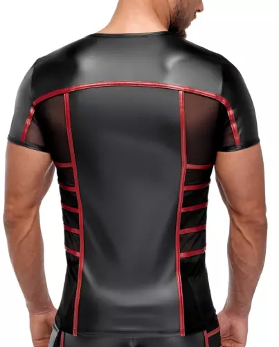 T-Shirt TOP ORMETO Schwarz-Rot – 2/8