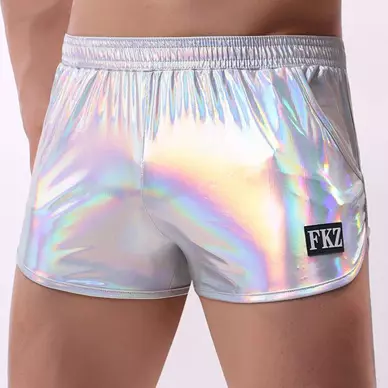Glänzende Shorts Fakiz Silbergrau – 1/4