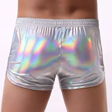 Glänzende Shorts Fakiz Silbergrau – 2/4
