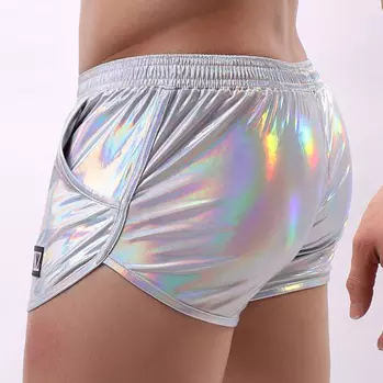 Glänzende Shorts Fakiz Silbergrau – 3/4