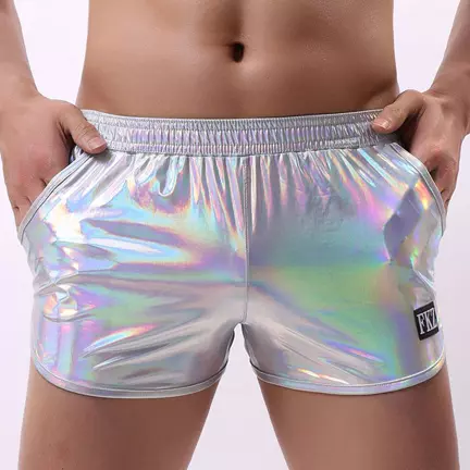 Glänzende Shorts Fakiz Silbergrau – 4/4