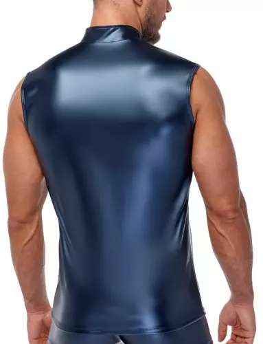 Tanktop mit Reißverschluss Top Andio Metallisch Blau – 2/7