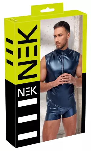 Tanktop mit Reißverschluss Top Andio Metallisch Blau – 3/7