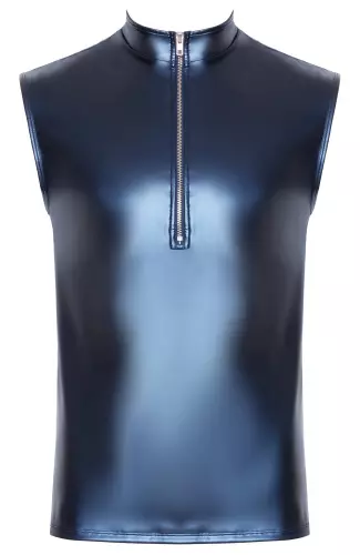 Tanktop mit Reißverschluss Top Andio Metallisch Blau – 6/7