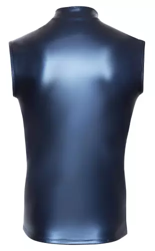 Tanktop mit Reißverschluss Top Andio Metallisch Blau – 7/7