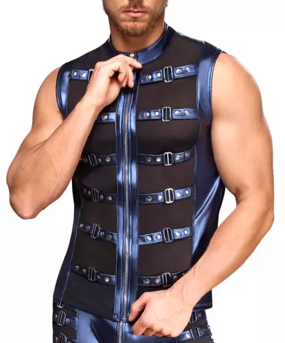 Jacke mit Reißverschluss Top Eclino Metallisch Blau – 4/8