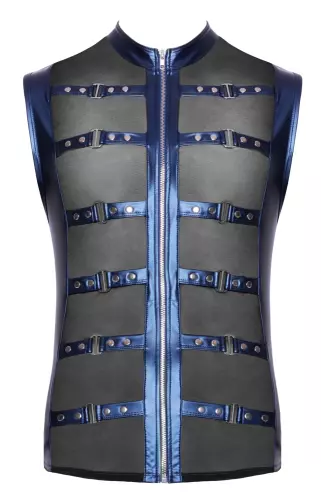 Jacke mit Reißverschluss Top Eclino Metallisch Blau – 7/8
