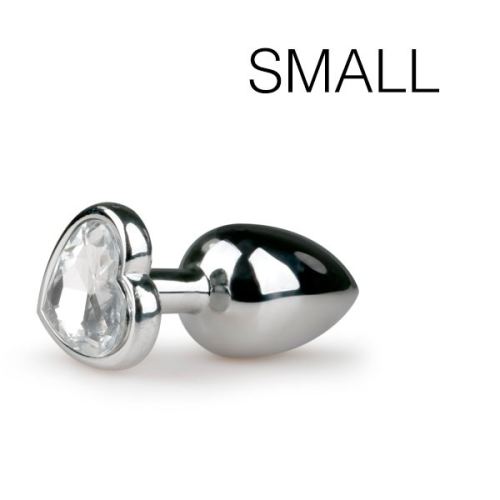 Schmuck-Plug Silber in Herzform - SMALL 6.3 x 2.6 cm