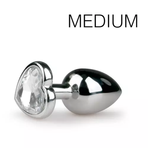 Silber Schmuck-Butt-Plug Herzform - Medium 7.1 x 3.2 cm – 1/5