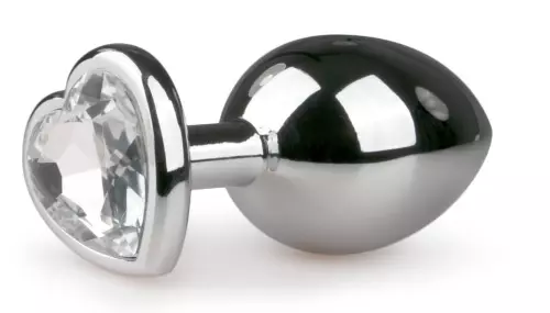 Silber Schmuck-Butt-Plug Herzform - Medium 7.1 x 3.2 cm – 2/5