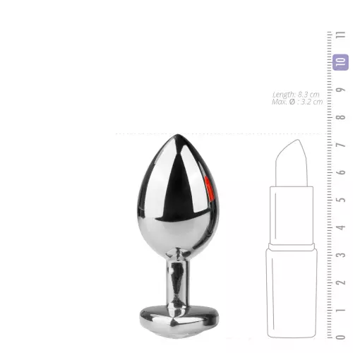 Silber Schmuck-Butt-Plug Herzform - Medium 7.1 x 3.2 cm – 5/5