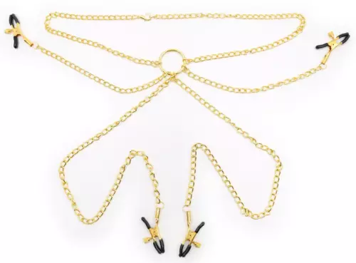 Klammern für Brustwarzen und intime Zonen NIPPLE QUATTUOR Gold – 1/4