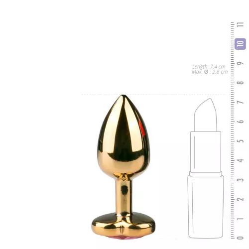 Analplug Schmuckstein Gold Herz - Small 6.3 x 2.6 cm – 3/5