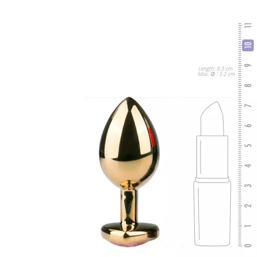 Schmuck-Plug Gold in Herzform - Medium 7,1 x 3,2 cm – 5/5