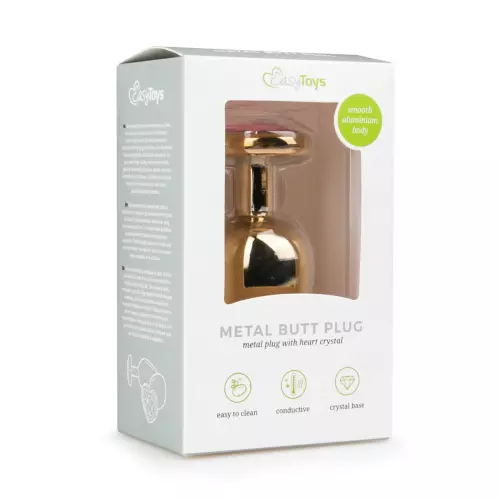 Analplug Schmuckstein Gold Herz - LARGE 8.2 x 3.8 cm – 2/9