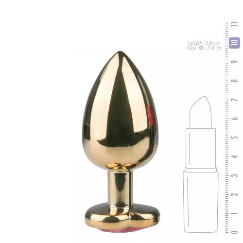 Analplug Schmuckstein Gold Herz - LARGE 8.2 x 3.8 cm – 5/9