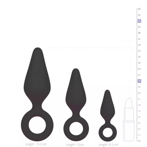 Set van 3 Pointy plugs 10 x 4.5 cm Zwart – 5/10