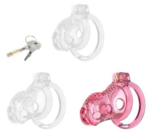 Cage de Chasteté Silicone LOCK HOLE L 8.5 x 4cm Rose