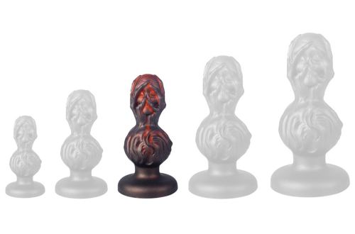 Plug Skullis M 14,5 x 6,5 cm Rot-Schwarz