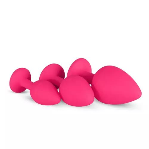 Set von 3 rosafarbenen Schmuck-Plugs Diamond – 3/8